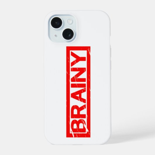 Brainy Stamp iPhone 15 Case (Achterkant)