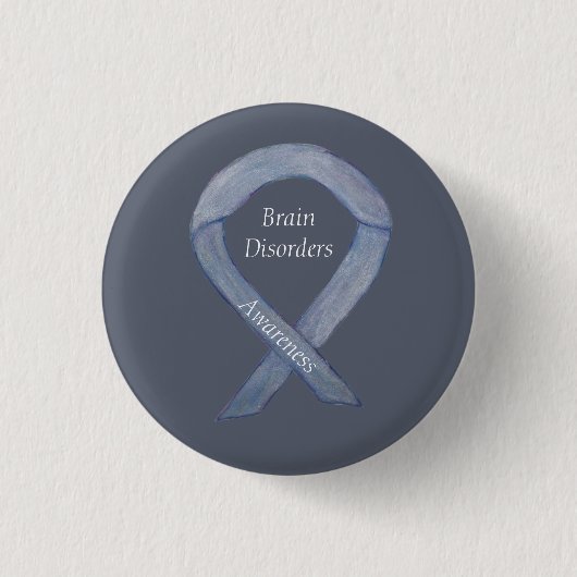 Brainziekten Silver Awareness Ribbon Custom Pin Ronde Button 3,2 Cm (Voorkant)
