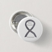 Brainziekten Silver Awareness Ribbon Custom Pin Ronde Button 3,2 Cm (Voorkant /achterkant)