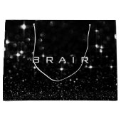 Brair Black White Glitter Favor Gift Spark Groot Cadeauzakje (Voorkant)
