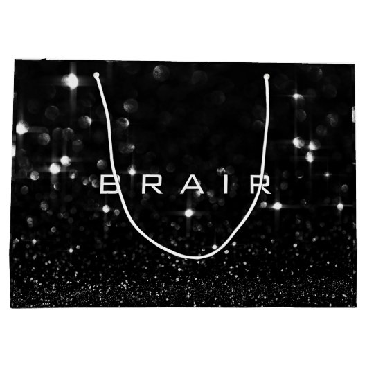 Brair Black White Glitter Favor Gift Spark Groot Cadeauzakje (Achterkant)