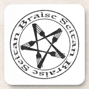 Braise Seitan Vegan Pentagram (dark version) Bier Onderzetter