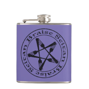 Braise Seitan Vegan Pentagram (dark version) Heupfles