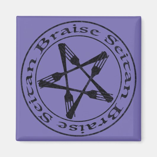 Braise Seitan Vegan Pentagram (dark version) Magneet (Voorkant)