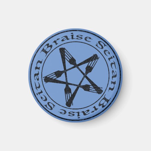 Braise Seitan Vegan Pentagram (dark version) Magneet (Voorkant)