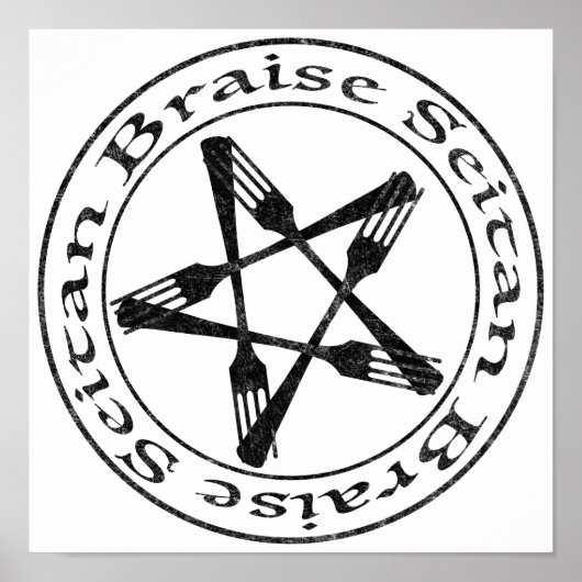 Braise Seitan Vegan Pentagram (dark version) Poster (Voorkant)