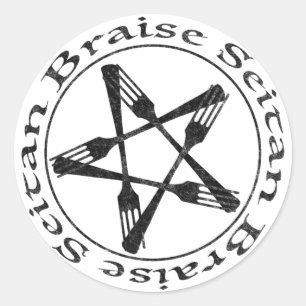Braise Seitan Vegan Pentagram (dark version) Ronde Sticker