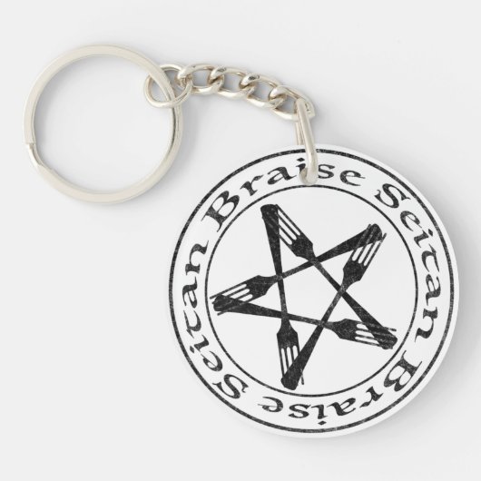 Braise Seitan Vegan Pentagram (dark version) Sleutelhanger (Voorkant)