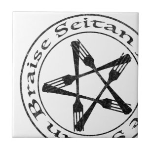 Braise Seitan Vegan Pentagram (dark version) Tegeltje