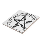 Braise Seitan Vegan Pentagram (dark version) Tegeltje (Zijkant)