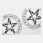 Braise Seitan Vegan Pentagram (dark version) Theedoek (Horizontaal)