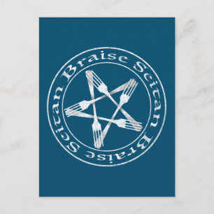 Braise Seitan Vegan Pentagram (light version) Briefkaart
