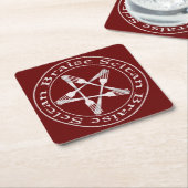 Braise Seitan Vegan Pentagram (light version) Kartonnen Onderzetters (Schuin)