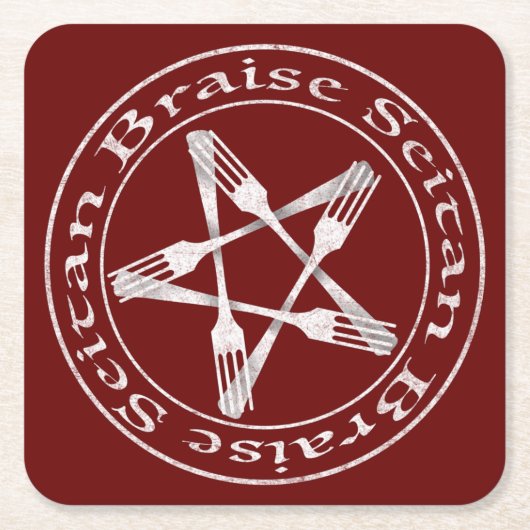 Braise Seitan Vegan Pentagram (light version) Kartonnen Onderzetters (Voorkant)