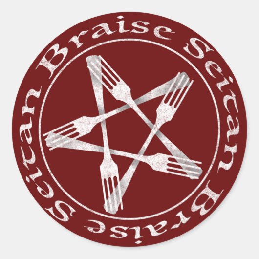 Braise Seitan Vegan Pentagram (light version) Ronde Sticker (Voorkant)