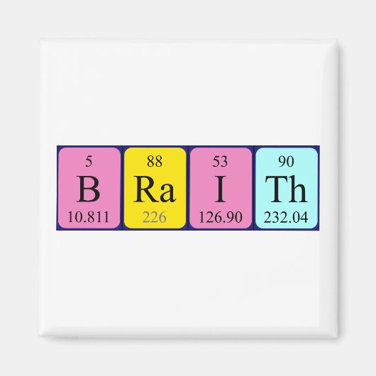 Braith periodieke table name magnet (Voorkant)