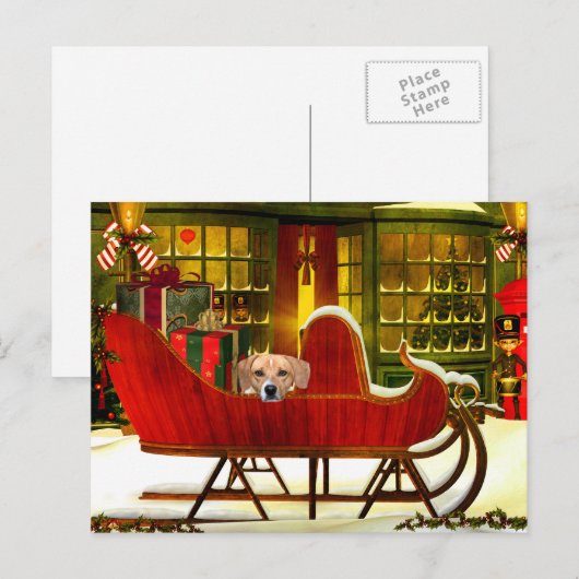 Brak in een ar van Kerstmis Feestdagenkaart (Voorkant / Achterkant)