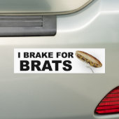 Brake For Brats grappig gezegde Wisconsin brat pri Bumpersticker (Op auto)