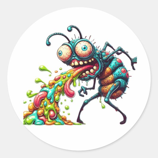 Braken Bug Een Psychedelische Explosie Van Vreemdh Ronde Sticker (Voorkant)