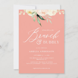 Braken en bubbelgroen en perzikkleurige waterverf 