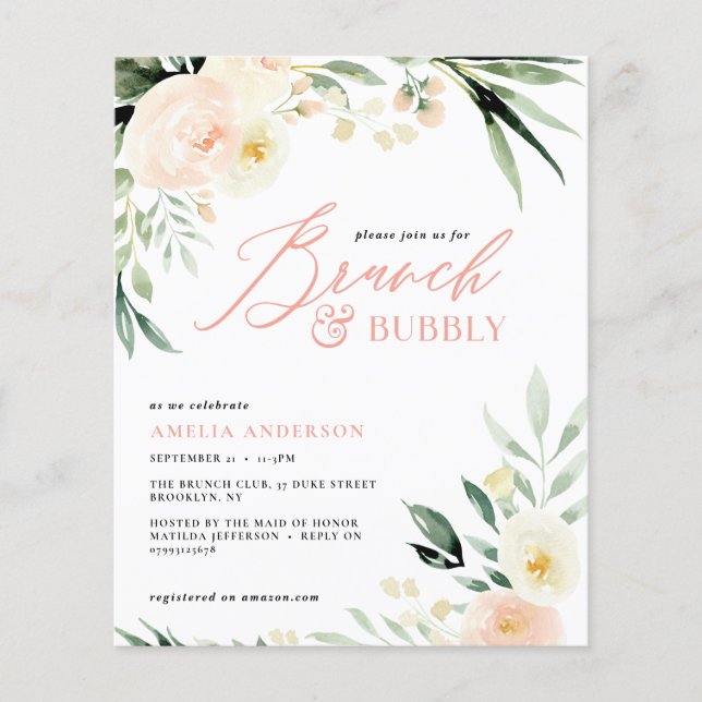 Braken en bubbelgroen en perzikkleurige waterverf  (Voorkant)