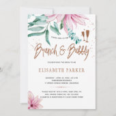 Braken, roze florale vrijgezellenfeest kaart (Voorkant)