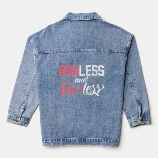 Brale expressie zonder brassière voor volwassenen denim jacket (Achterkant)