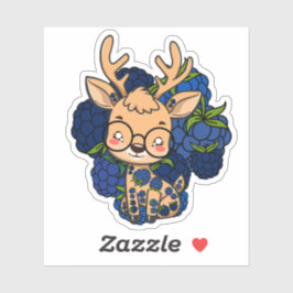 Brambeerhertenscholar - Cute bosree met brillen Sticker