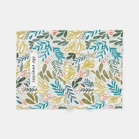 Bramble | Festive Botanical Custom Name Fleece Deken (Voorkant (Horizontaal))