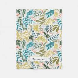 Bramble | Festive Botanical Custom Name Fleece Deken