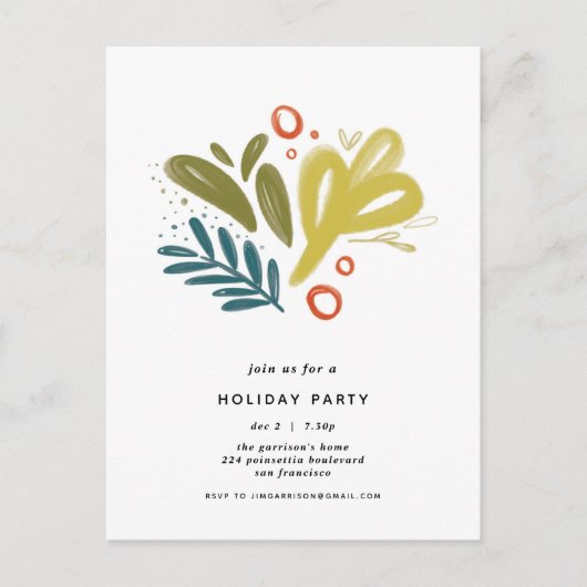 Bramble | Festive Botanical Holiday Party nodigt u Uitnodiging Briefkaart (Voorkant)