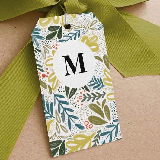 Bramble | Festive Botanical Monogram Cadeaulabel