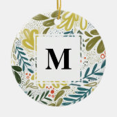 Bramble | Foto op maat van botanische monogram Keramisch Ornament (Voorkant)