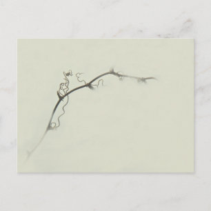 Bramble Tendrils in de mist - Minimalisme Briefkaart