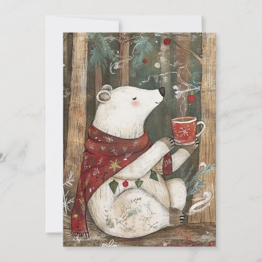 Bramble the Bear | Woodland Whimsy Holiday Card Feestdagenkaart (Voorkant)