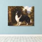 Bramen, Shetland Sheepdog Canvas Afdruk (Insitu (Houten vloer))