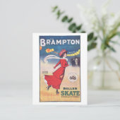 Brampton Roller Schaats Advertentie Briefkaart (Staand voorkant)