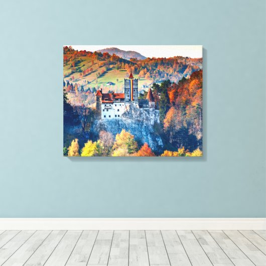 Bran Castle Canvas Afdruk (Insitu (Houten vloer))