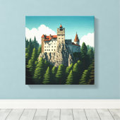 Bran Castle Roemenië Canvas Afdruk (Insitu (Houten vloer))