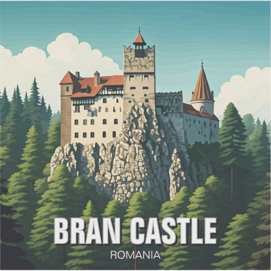 Bran Castle Roemenië Sticker (Voorkant)