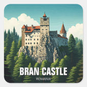 Bran Castle Roemenië Vierkante Sticker (Voorkant)