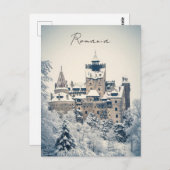 Bran Castle Roemenië Winter Briefkaart (Voorkant / Achterkant)