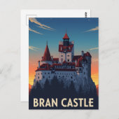 Bran Castle Roemenië Zonsondergang Briefkaart (Voorkant / Achterkant)