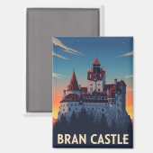 Bran Castle Roemenië Zonsondergang Magneet (Voorkant / Achterkant)