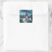 Bran castle vierkante sticker (Tas)