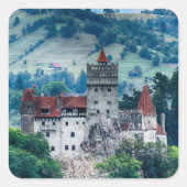 Bran castle vierkante sticker (Voorkant)