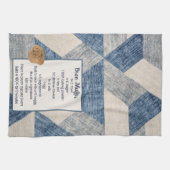 Bran Muffin Recept op Abstract Blauw Theedoek (Horizontaal)