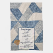 Bran Muffin Recept op Abstract Blauw Theedoek (Verticaal)