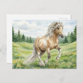 Brana Pinto Palomino Icelandic Watercolor Briefkaart (Voorkant / Achterkant)