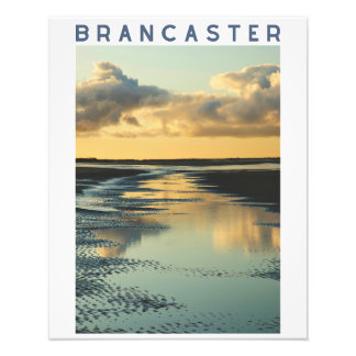 Brancaster Beach Reflections at Sunset, Norfolk Foto Afdruk